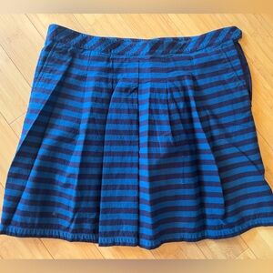 LIKE NEW! GAP Navy/Purple Mini A-line Skirt Pleated Side Zip Pockets Sz 12